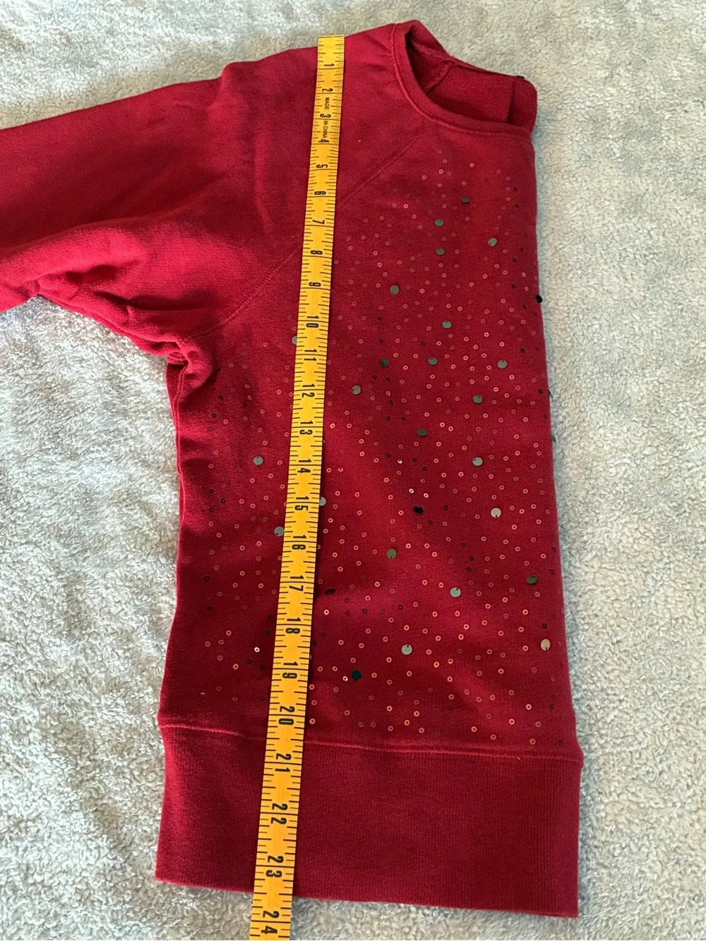 Women’s Relativity Red Scoop-Neck Sweater with Metallic Dot Accents Size PM